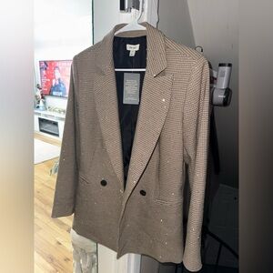 Lux Checkered Blazer - Brown and Black